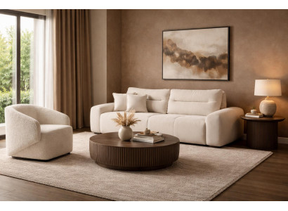 3 Sitzer Sofa Sessel Wohnzimmer Stil modern Farbe weiß neu Komfortabel