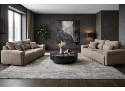 2x 3 Sitzer Sofa Stil modern Farbe grau neu praktisch bequem Wohnzimmer