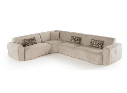 Ecksofa Stil modern Farbe beige bequem praktisch Wohnzimmer komfortabel