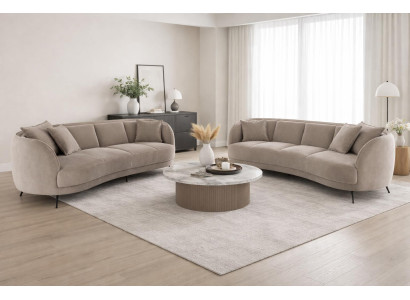 2x 3 Sitzer Sofa Stil modern Farbe grau neu bequem praktisch Wohnzimmer