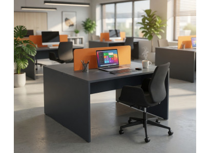 Büro Schreibtisch Moderner Arbeitsplatz Mit Sichtschutzwand