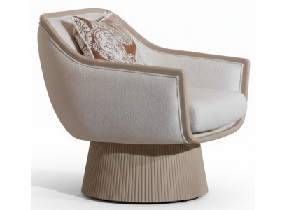 Beiger Sessel Stoffsessel Origineller Designersessel  Wohnzimmermöbel