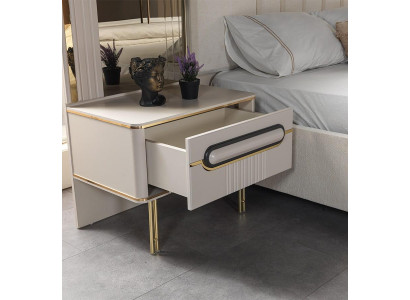 Nachttisch Stil modern Farbe weiß neu praktisch komfortabel Schlafzimmer