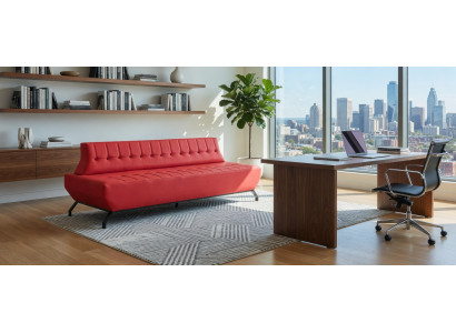 Sofa 3 Sitzer Rot Modern Skandinavisch Design