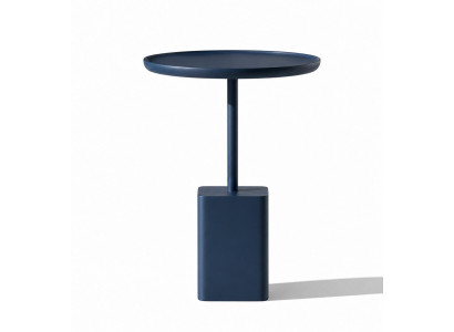 Beistelltisch Stil modern Farbe blau bequem praktisch rund Wohnzimmer