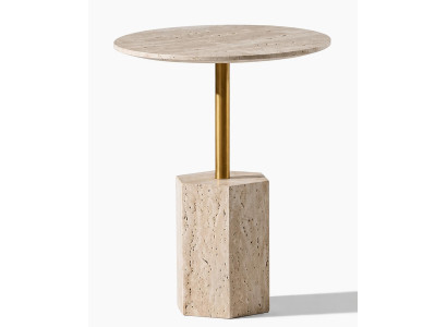 Beistelltisch Stil modern Farbe beige bequem praktisch rund Wohnzimmer