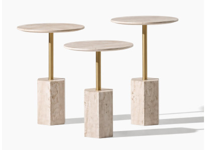 3x Beistelltisch Stil modern Farbe beige bequem praktisch Wohnzimmer rund
