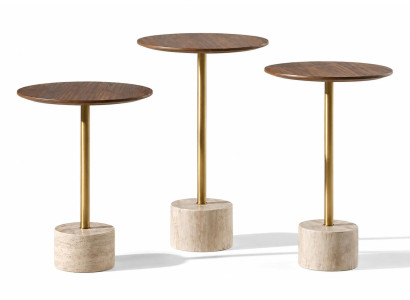 3x Beistelltisch Stil modern Farbe gold neu Wohnzimmer rund bequem