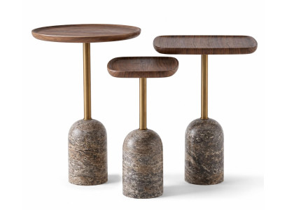 3x Beistelltisch Stil modern Farbe braun neu praktisch bequem Wohnzimmer