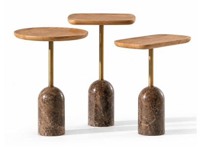 3x Beistelltisch Stil modern Farbe braun praktisch Wohnzimmer neu