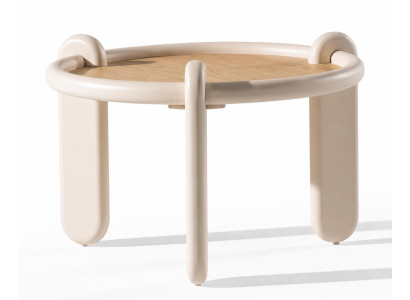 Beistelltisch Stil modern Farbe beige Wohnzimmer Rund neu praktisch