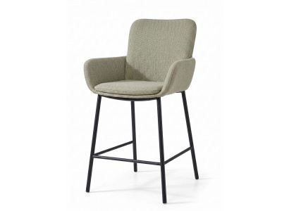 Barhocker Modernes Design Komfort Pistaziengrün Stoffbezug Metallbei
