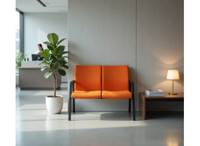 Orange Zweiersitzbank Armlehnen Konferenz Wartebereich