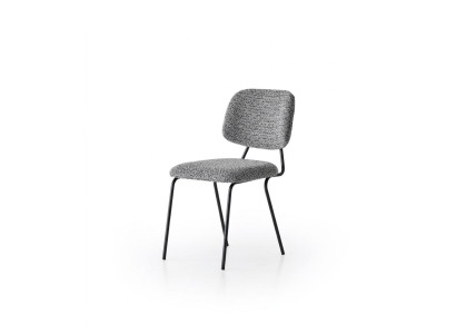 Stuhl Grau Bequem Weich Stoff Metall Modern Stil Komfortabel