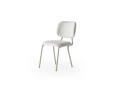 Stuhl Beige Bequem Weich Stoff Metall Modern Stil Komfortabel