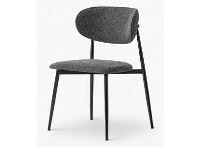 Stuhl Grau Bequem Weich Stoff Metall Modern Komfortabel Stilvoll