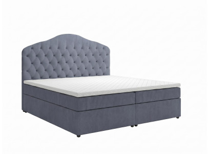 Großes graues Bett 200 x 200  Weiches Bett Boxspringbett Schlafzimmermöbel