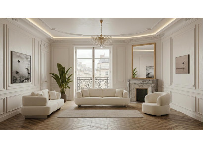 3 Sitzer Sofa Sessel Wohnzimmer Modern Stoffbezug Neu Mittlerer Härte