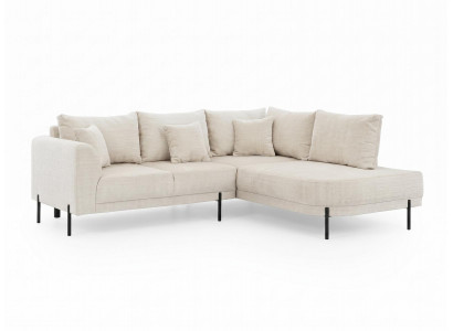 Beiges L-förmiges Ecksofa modernes Stoffsofa Wohnzimmermöbel Polstermöbel
