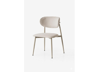 Stuhl Beige Bequem Weich Stoff Metall Modern Stil Komfortabel