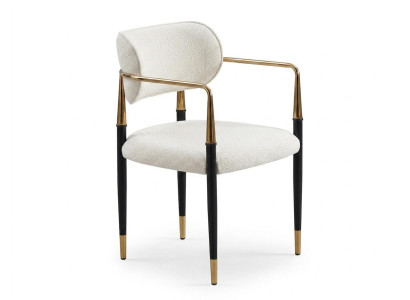 Stuhl Beige Bequem Weich Stoff Metall Modern Stil Komfortabel