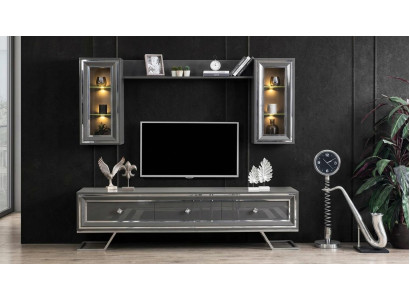 Unterblock Oberes regal 2x Minischränke Stil modern Farbe silber neu