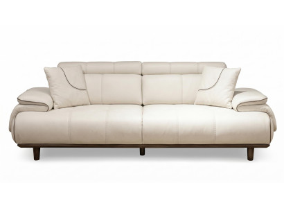 3-Sitzer Sofa Modern Weiß Leder Luxus Design Polstersofa Couch Edel