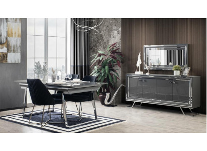 Tisch Konsole Spiegel Wohnzimmer Stil modern Farbe silber neu rechteckig