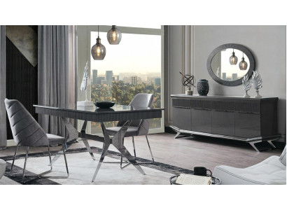 Tisch Konsole Spiegel Wohnzimmer Stil modern Farbe grau neu Rechteckig