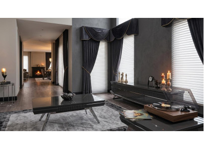 Unterblock Tisch Wohnzimmer Stil modern Farbe grau neu Rechteckig