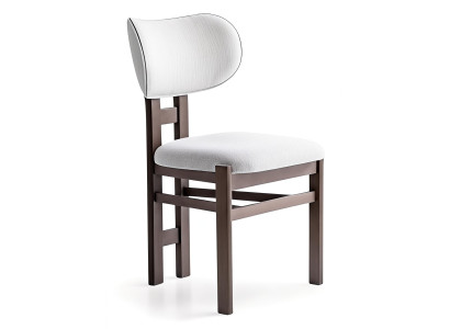 Stuhl Modern Weiß Braun Edel Polsterstuhl Esszimmerstuhl Holz Design