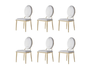 Stuhl-Set 6x Stuhl Grau Bequem Modern Stilvoll Weich Klassisch