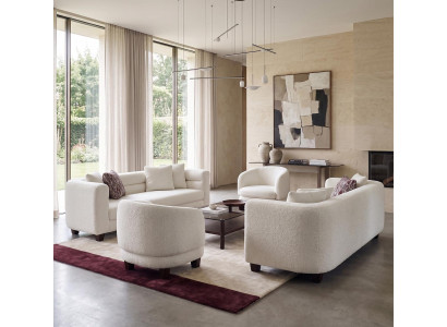 Modernes Wohnzimmer Set weiße Sofas und komfortable Sessel