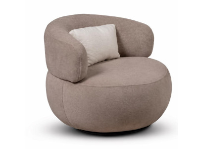 Sessel Braun Runde Form Weiche Rückenlehne Kompakt Modern Elegant Neu