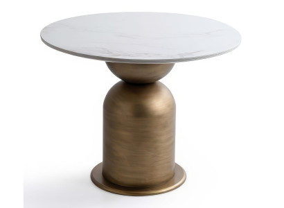 Couchtisch Modern Gold Weiß Marmor Optik Luxus Beistelltisch Design
