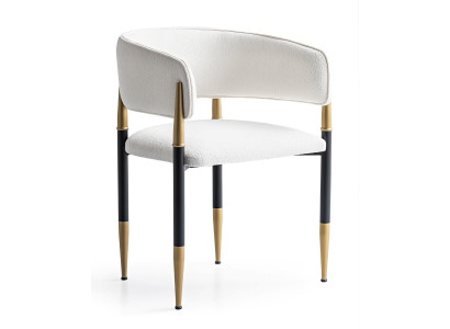 Stuhl Modern Weiß Gold Schwarz Elegant Esszimmerstuhl Polsterstuhl