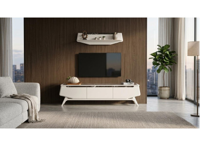 Wohnwand Sideboard  Regal Wohnzimmer Stil modern Farbe beige praktisch