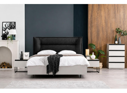 Elegantes Schlafzimmer-Set Bett zwei Nachttische und Kommode 4tlg