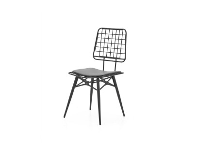 Stuhl  Bequem Metall Modern Stil Komfortabel Schwarz Mit Kissen