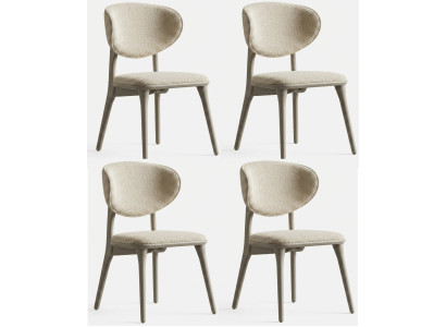 Stühle Modern Küchenstühle Gpolsterter Rückenlehne Beige Holz Neu