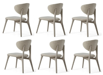 Stühle Modern Küchenstühle Gpolsterter Rückenlehne Beige Holz Neu