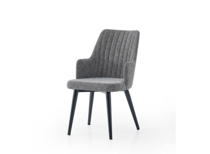 Stuhl Grau Bequem Weich Stoff Metall Modern Stil Komfortabel