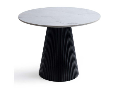Tisch Modern Weiß Rund Marmoroptik Design Küchentisch Speisetisch Neu