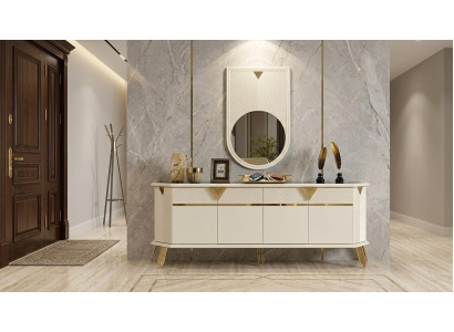 Konsole Spiegel Wohnzimmer Stil modern Farbe beige neu praktisch bequem
