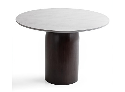 Tisch Modern Braun Weiß Rund Holz Design Küchentisch Speisetisch Neu