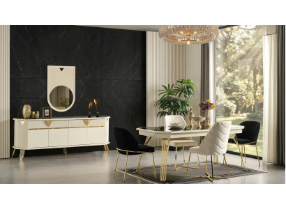 Tisch Konsole Spiegel Wohnzimmer Stil modern Farbe beige neu rechteckig