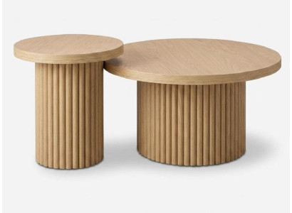 Couchtisch Set 2xCouchtisch Moderner Stil Braun Elegant Schlicht