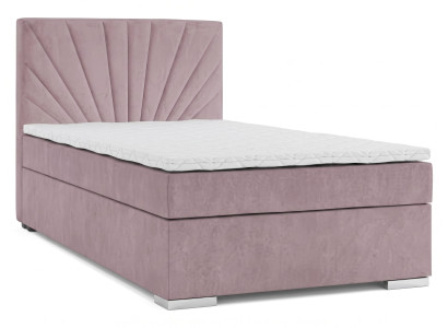 Stilvolles rosa Boxspringbett 80 x 200 Einzelbett mit Stoffbezug Jugendbetten