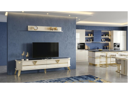 Unterschrank Sideboard Regal Wohnzimmer Stil modern Farbe beige neu praktisch