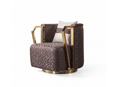 Sessel beige grau goldfarben Wohnzimmer moderner Stil neu Kissen